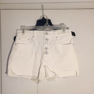 Women GAP multibutton white denim shorts
